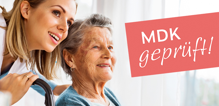 Pflegerin und Bewohnerin - MDK geprüft